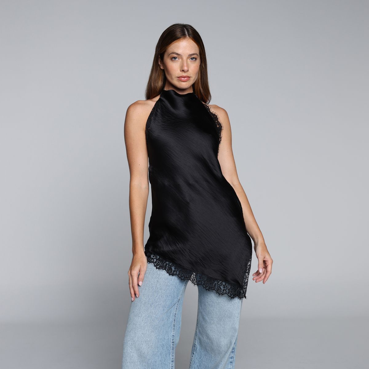 BASEMENT - Blusa Mujer Con Encaje Sin mangas Basement