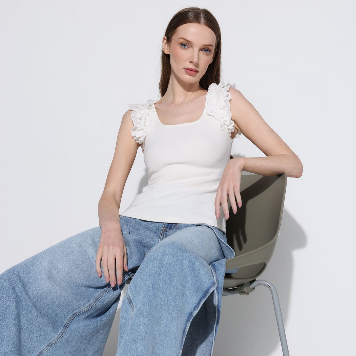 BASEMENT - Blusa Mujer con Boleros Sin mangas Basement