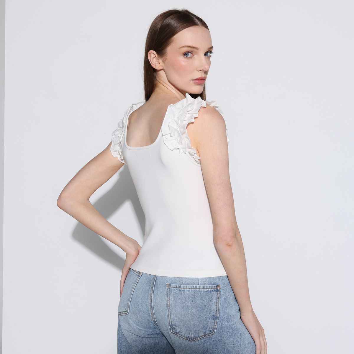 BASEMENT - Blusa Mujer con Boleros Sin mangas Basement
