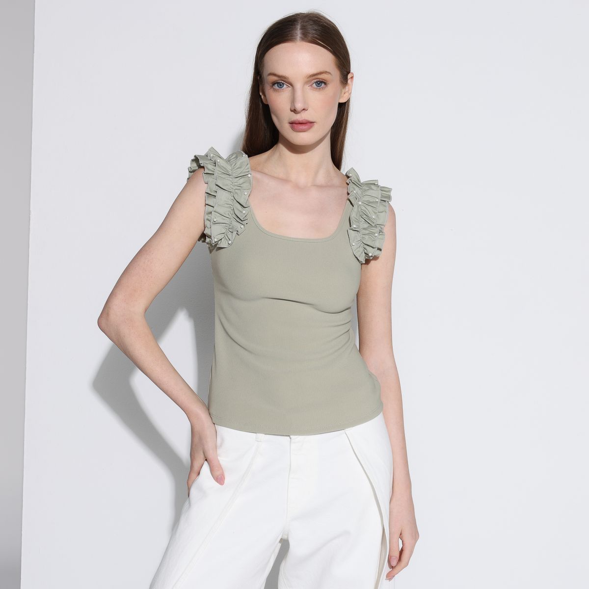BASEMENT - Blusa Mujer con Boleros Sin mangas Basement