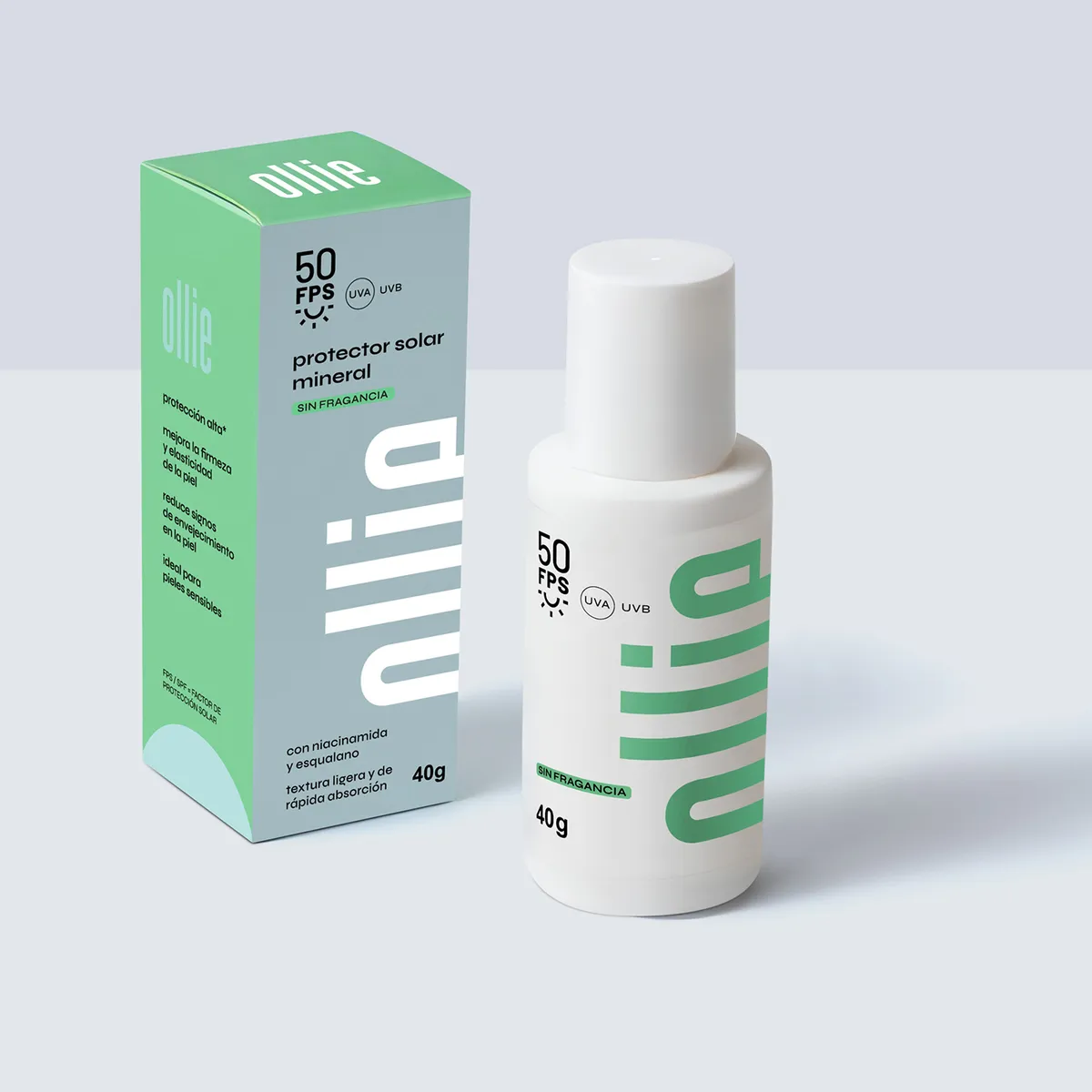 OLLIE - Protector Solar Mineral Fluido Ollie FPS 50 Ollie 40 gr