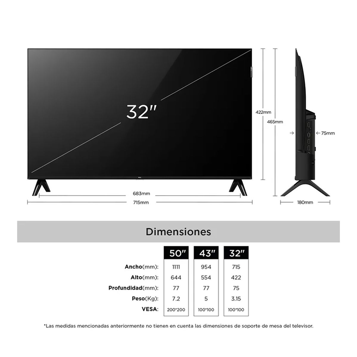 TCL - Televisor TCL | 32 pulgadas |2K FHD QLED |32S5K | Google TV