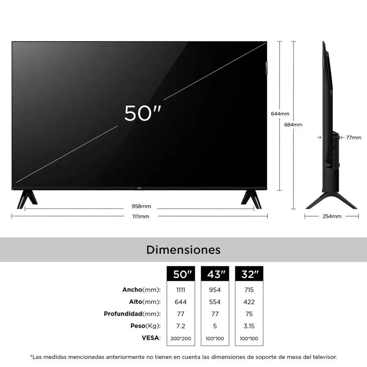 TCL - Televisor TCL | 50 pulgadas |2K FHD QLED |50S5K | Google TV