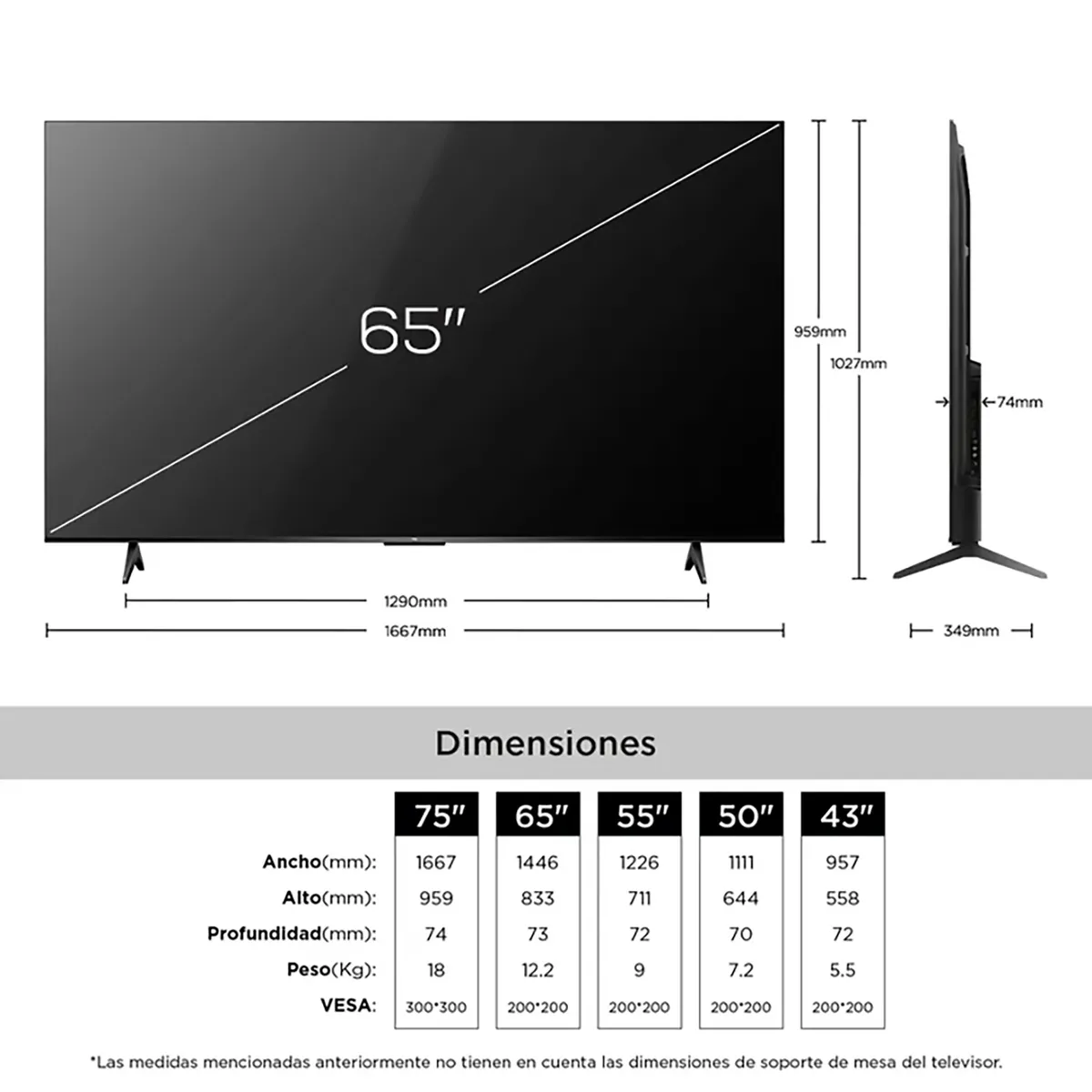 TCL - Televisor TCL | 65 pulgadas |4K UHD LED |65V6C | Google TV