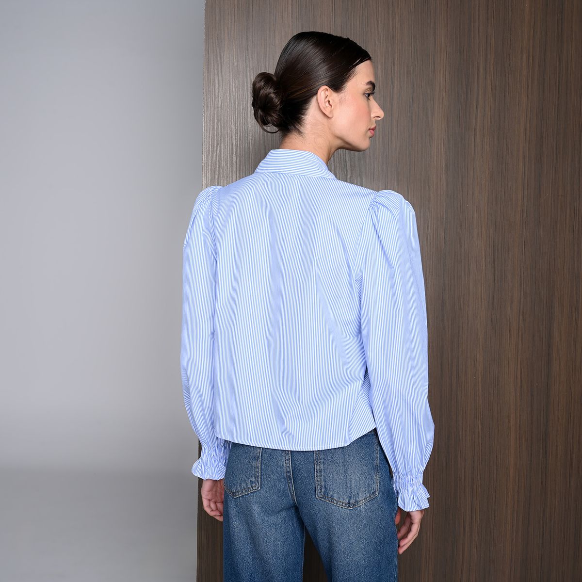 BASEMENT - Camisa Mujer con Bordado Manga larga Basement