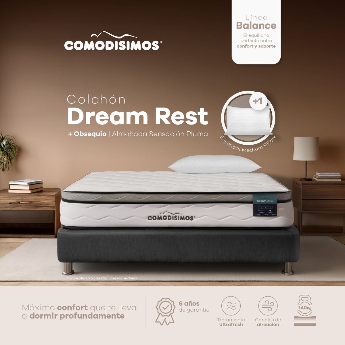 COMODISIMOS - Colchón Dream Rest Suave 100 x 190 + almohada sensación pluma Comodisimos