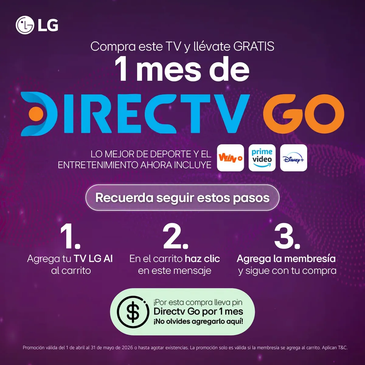 LG - Televisor LG 65 pulgadas |4K UHD OLED Evo| 60 Watts | Dolby Vision |OLED65G6PSA | Incluye AI Magic Remote