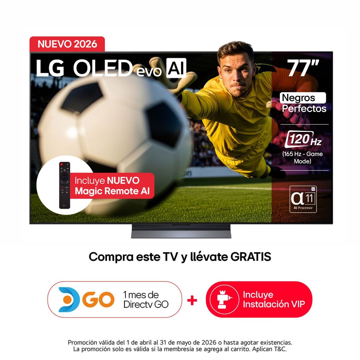 LG - Televisor LG 77 pulgadas |4K UHD OLED Evo| Dolby Vision |OLED77C6PSA | Incluye AI Magic Remote