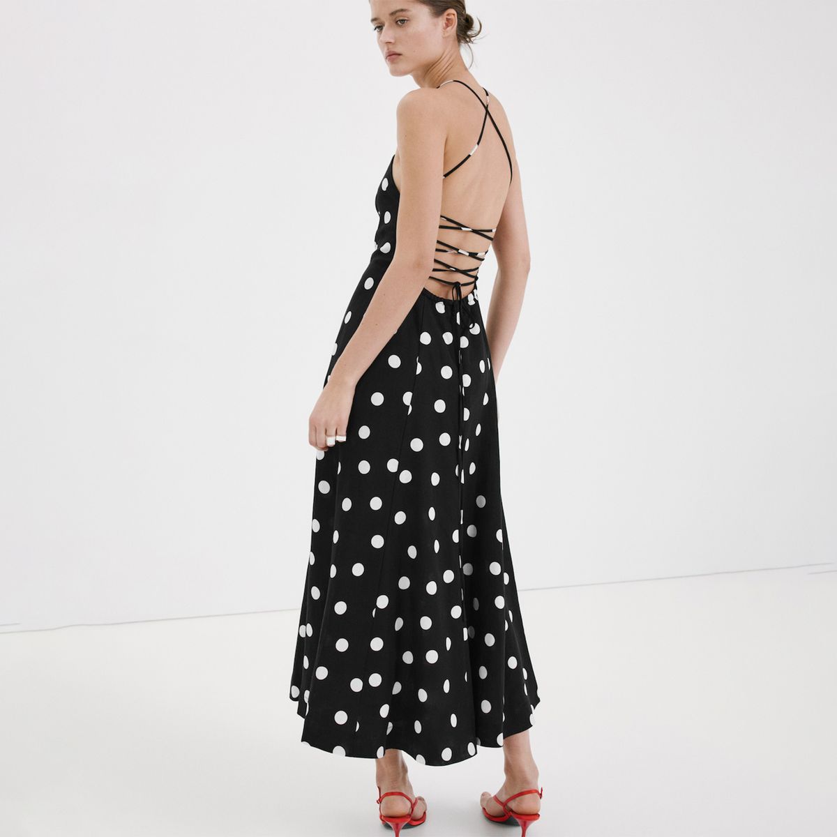MANGO - Vestido Mujer Medio con Puntos Mango