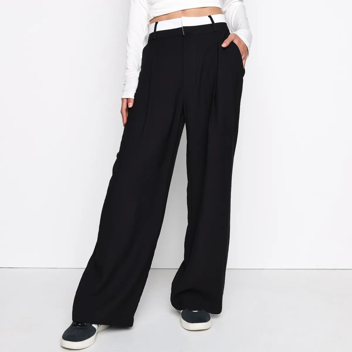 SYBILLA - Pantalon Recto Mujer Tiro Alto Sybilla