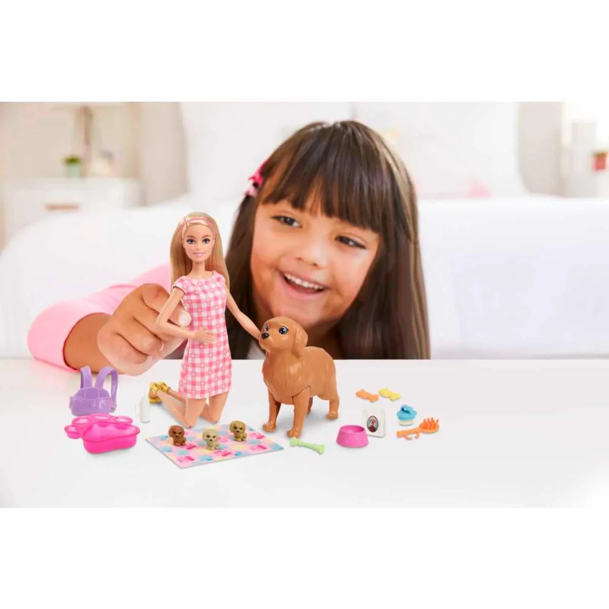 BARBIE - Barbie Set De Juego Cachorros Recién Nacidos, Incluye Perrita Embarazada, 3 Cachorros Sorpresa Y Accesorios De Cuidado, Para Niñas De 3 Años En Adelante