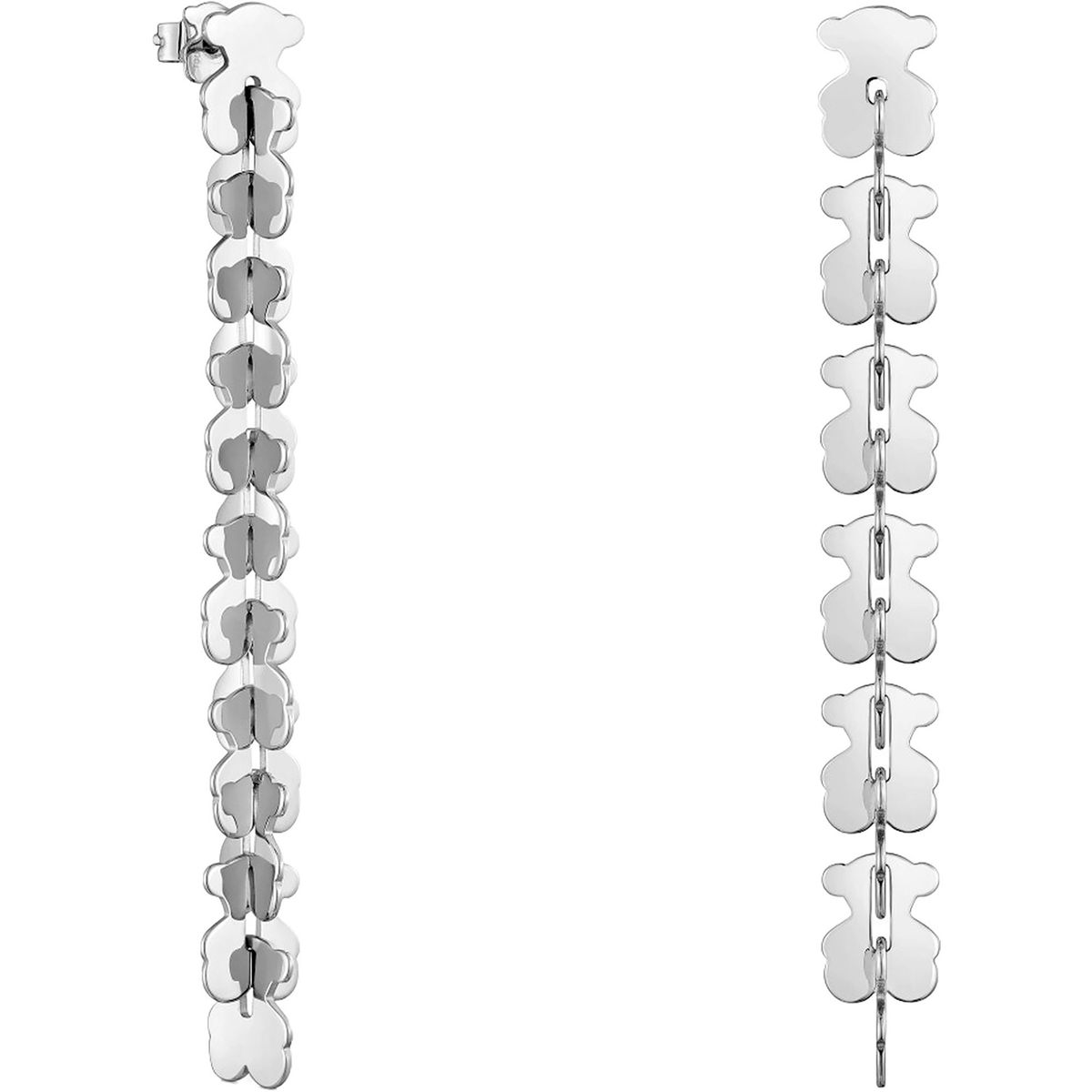 TOUS - Aretes largos de acero con motivos oso Carrusel
