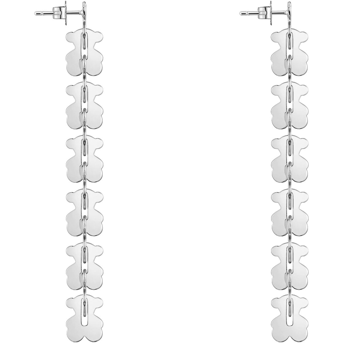 TOUS - Aretes largos de acero con motivos oso Carrusel