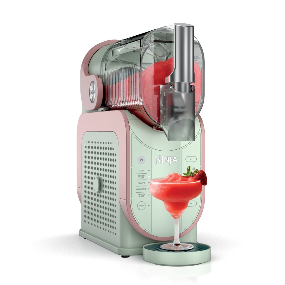 NINJA - Máquina de bebidas congeladas Slushi Ninja I 5 funciones color Matcha y fresa FS301MTPK. Recipiente de 2,5L