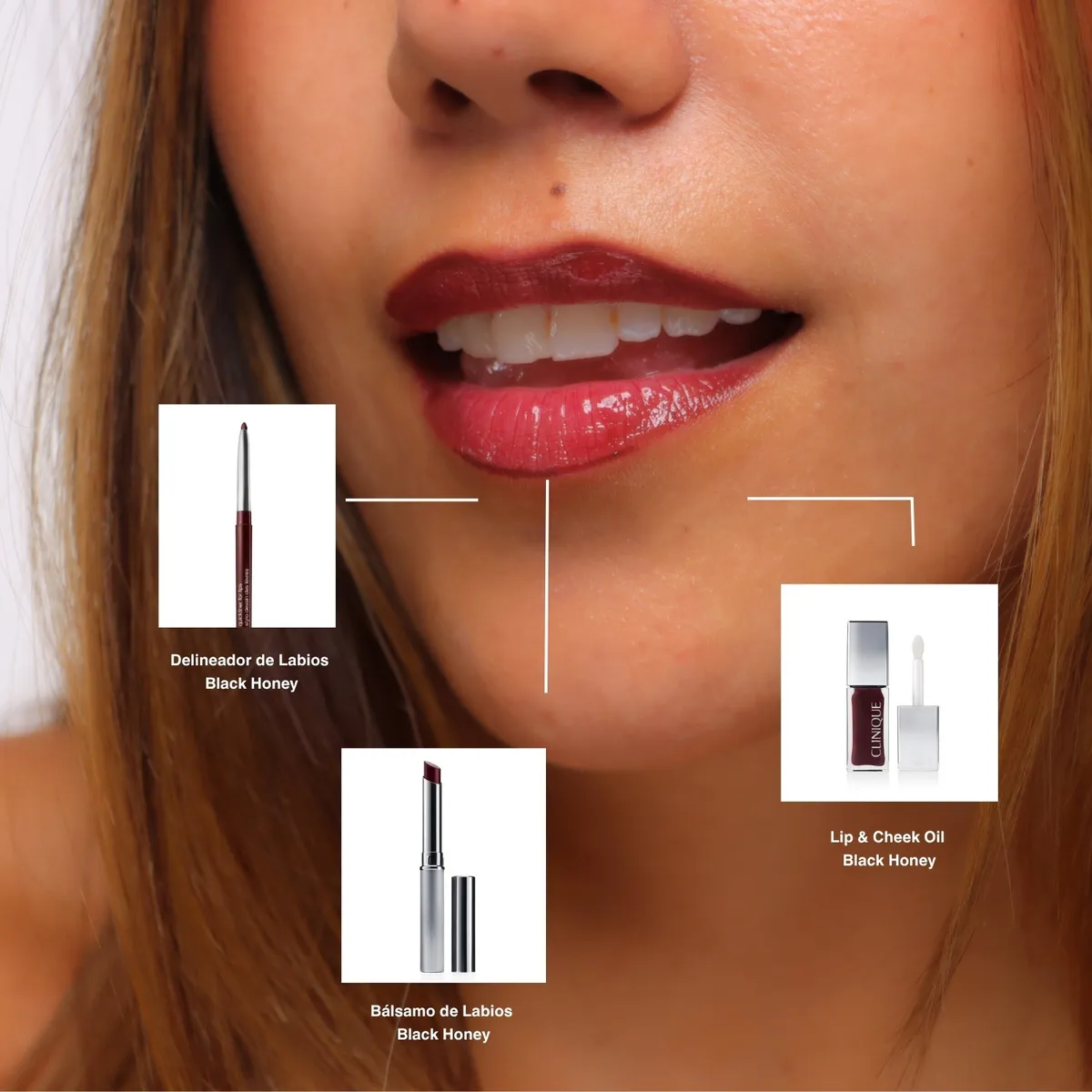 CLINIQUE - Set Labial Lip Combo Nude Honey Clinique incluye: 3 Productos