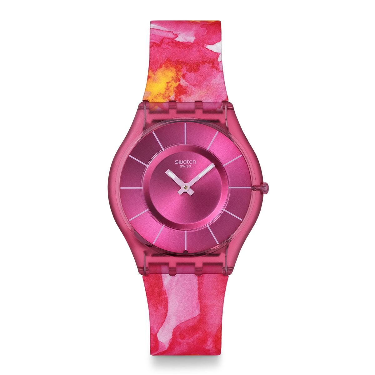 SWATCH - Reloj Swatch Unisex Paradise Petals. Reloj Silicona Rosado Ss08P113