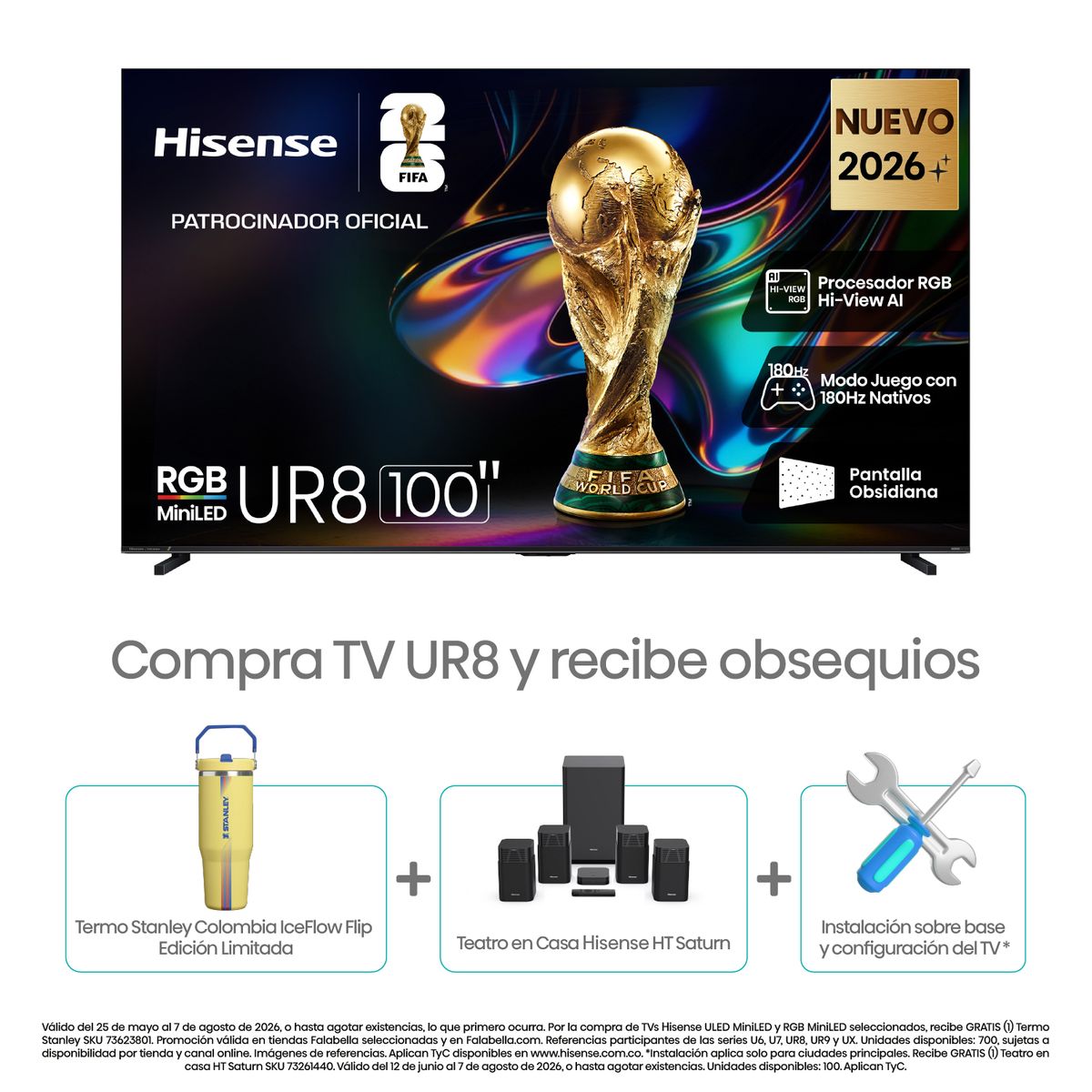 HISENSE - Televisor Hisense | 100 Pulgadas | RGB MiniLED 180 Hz | UR8SG