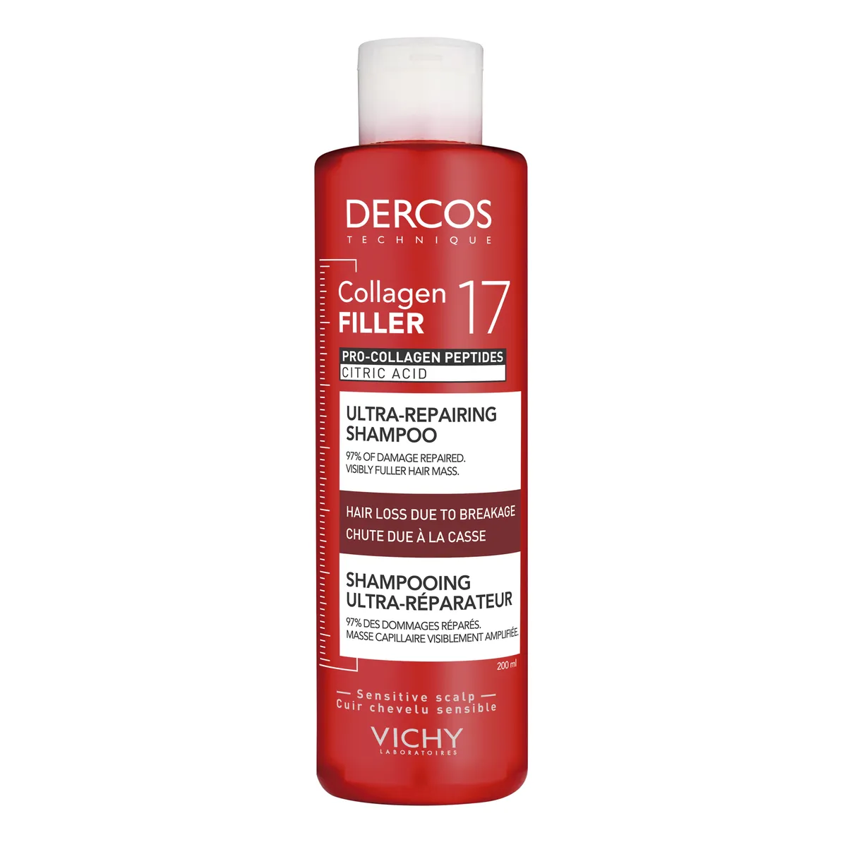 VICHY - Shampoo Reparador Collagen 17 Filler Vichy Dercos 200 Ml