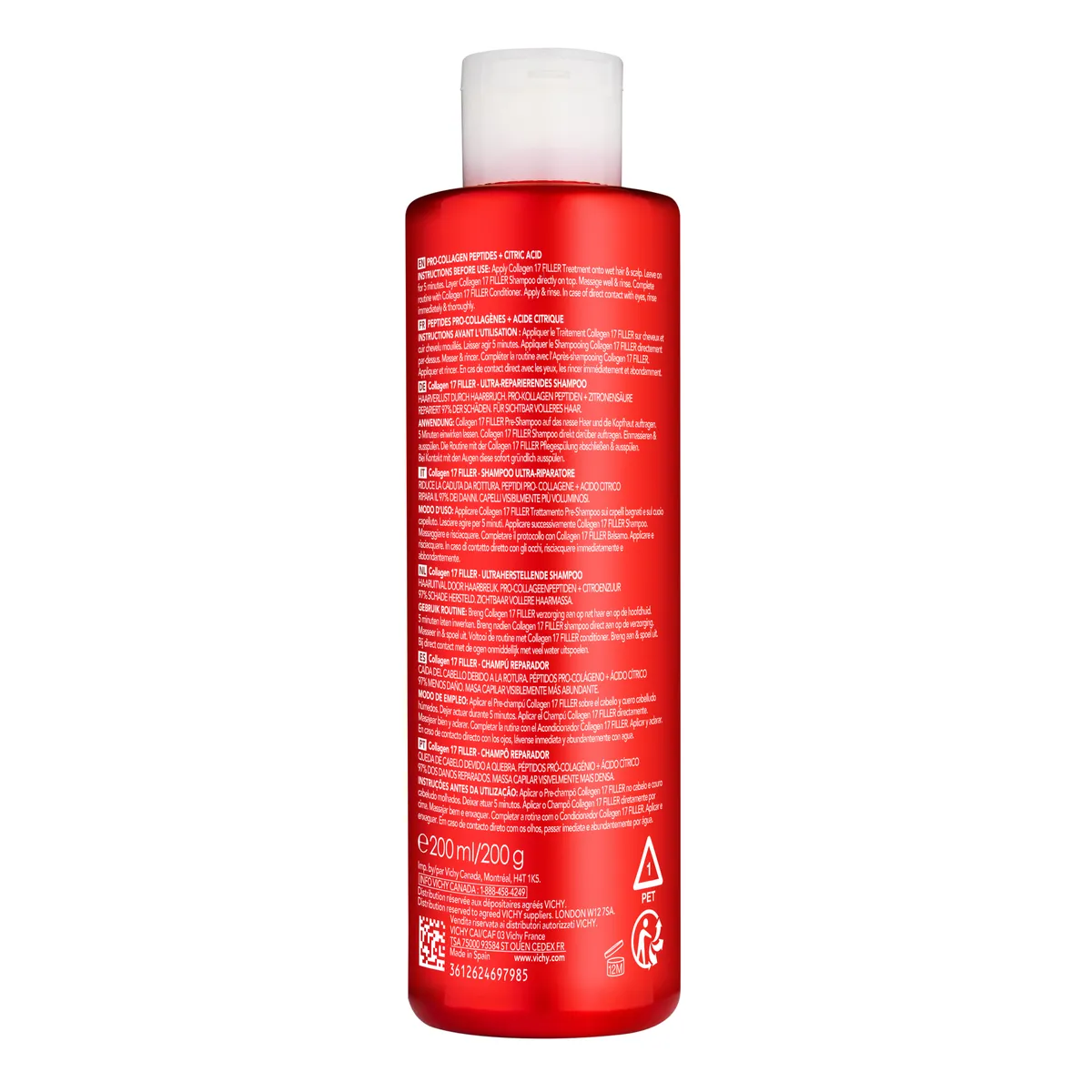 VICHY - Shampoo Reparador Collagen 17 Filler Vichy Dercos 200 Ml