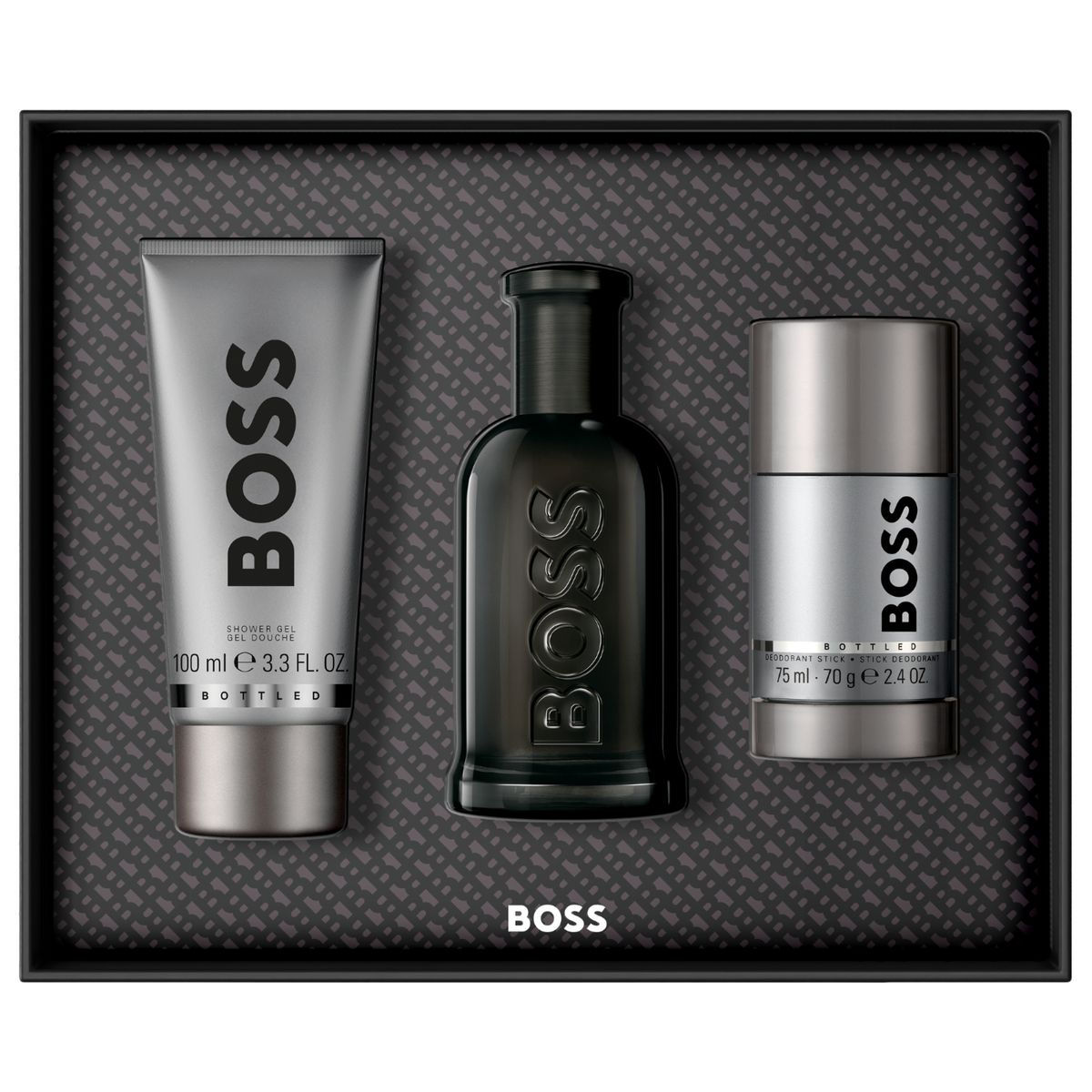 HUGO BOSS - Set de Perfumería Boss Bottled Parfum 100 ml + Shower Gel 100 ml + Bottled Stick Deodorant 75 ml Eau de parfum