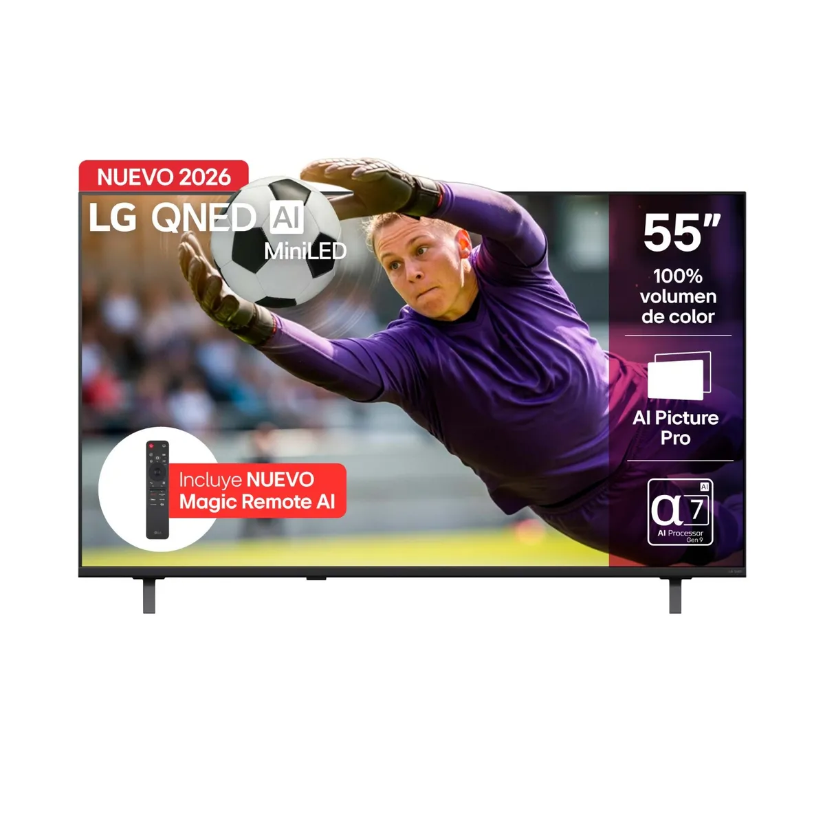 LG - Televisor LG 55 pulgadas|4K UHD QNED MiniLed|55QNED70BSA|Incluye AI Magic Remote