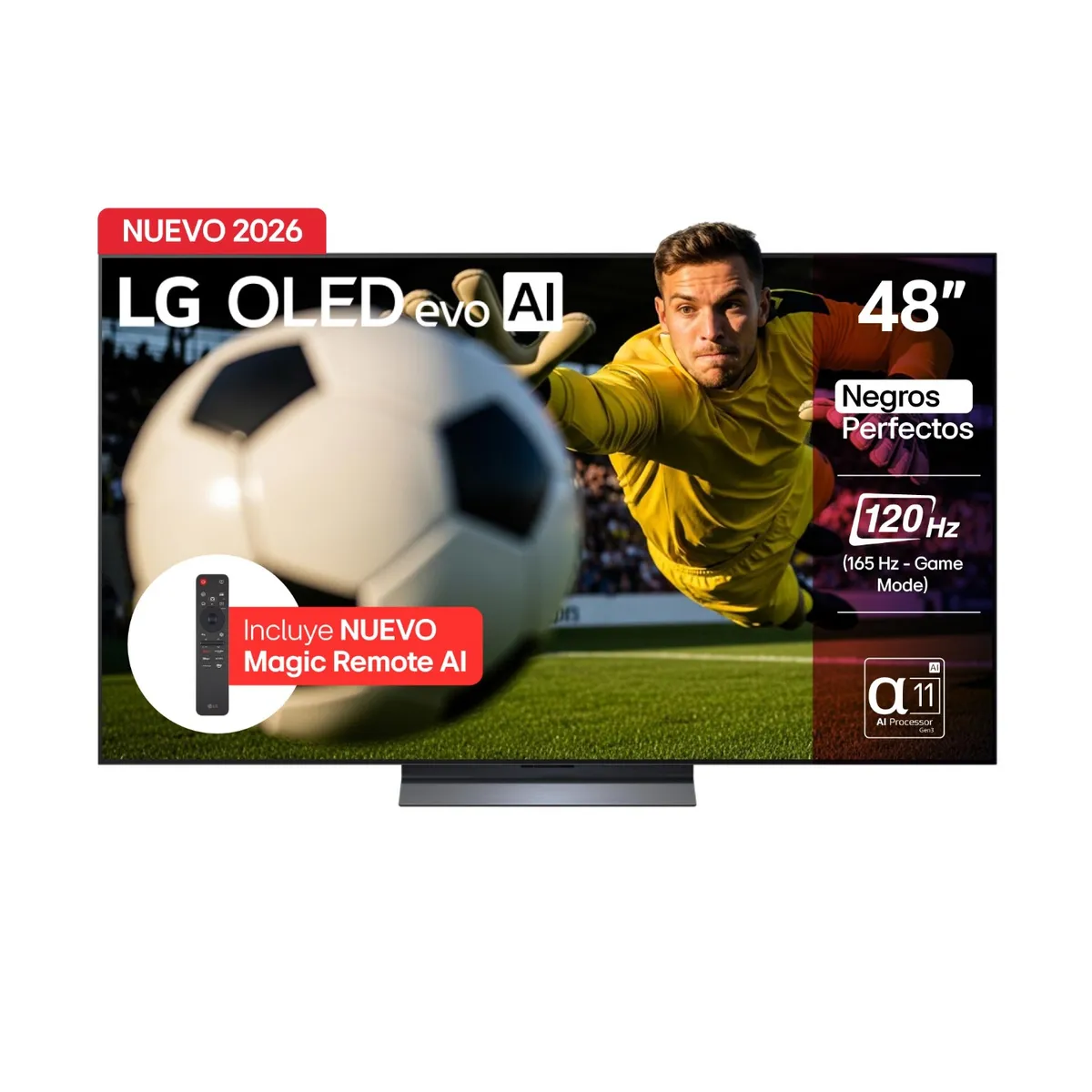 LG - Televisor LG 48 pulgadas|4K UHD OLED Evo|Dolby Vision Atmos|OLED48C6PSA|Incluye AI Magic Remote