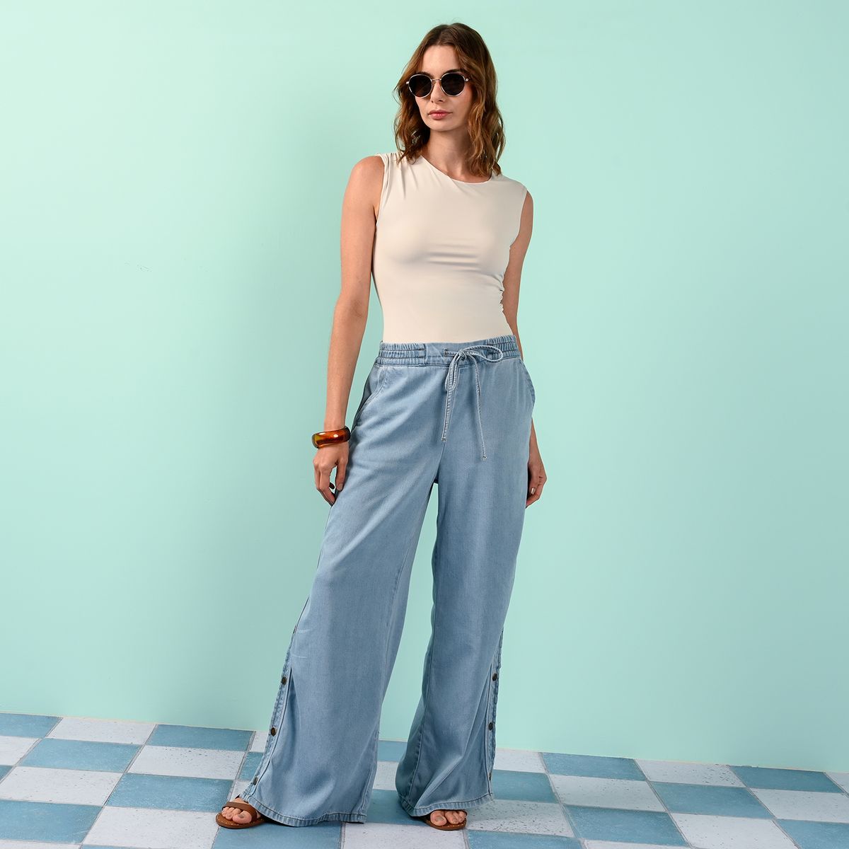 BASEMENT - Jean Wide leg Mujer Basement