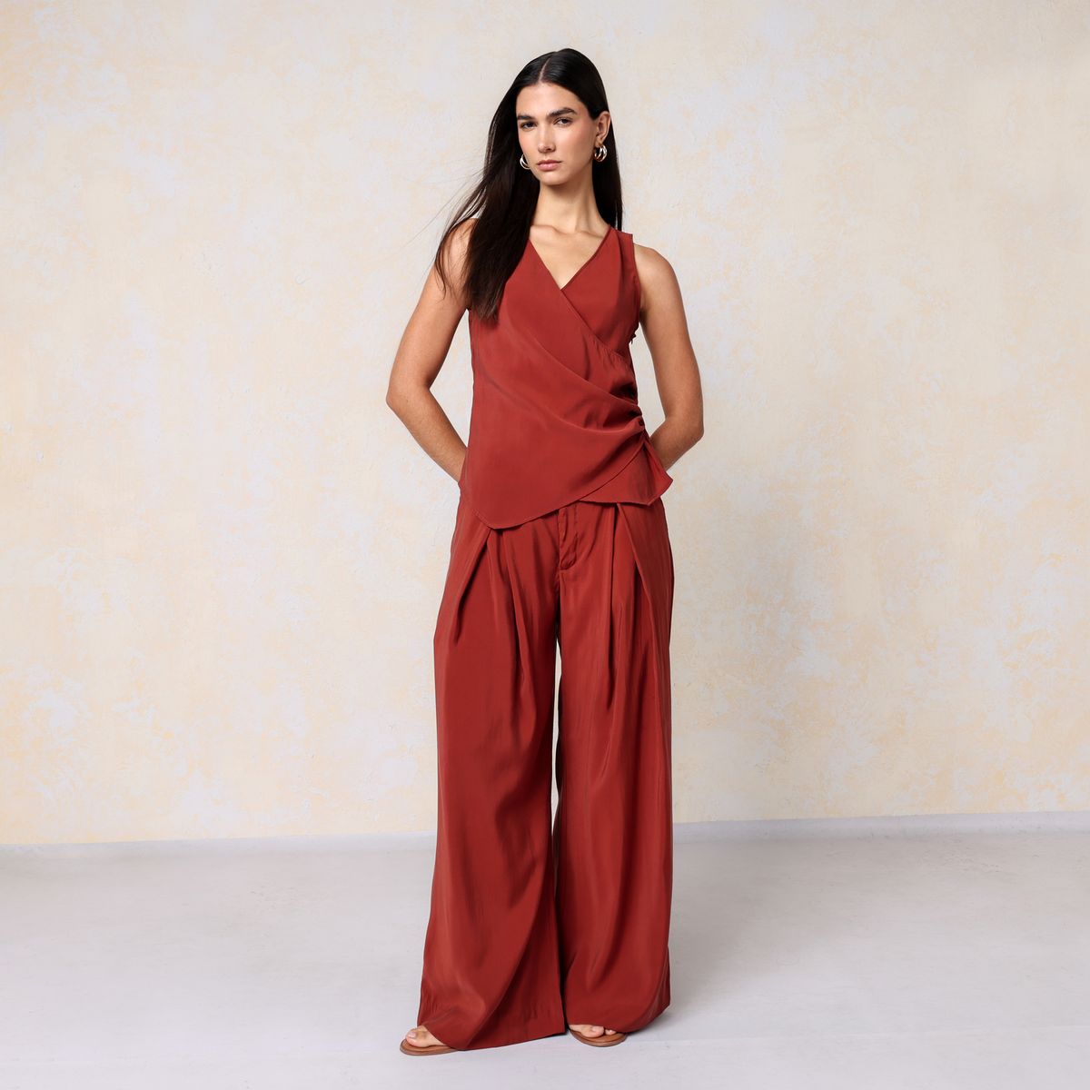 BASEMENT - Blusa Mujer Sin mangas de Viscosa Basement