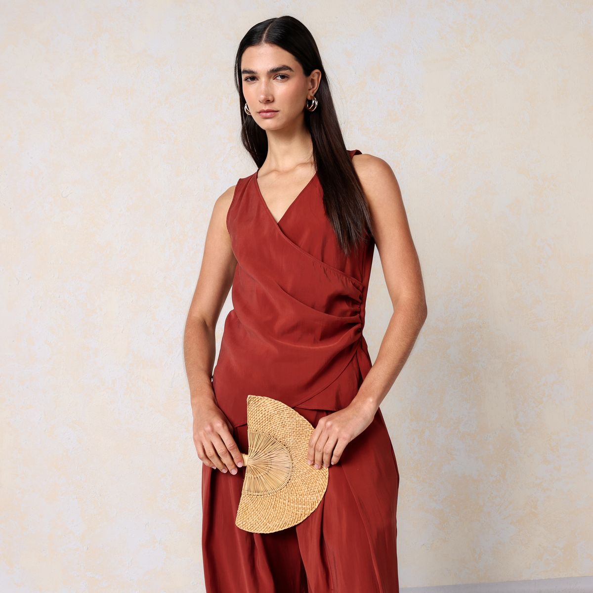 BASEMENT - Blusa Mujer Sin mangas de Viscosa Basement