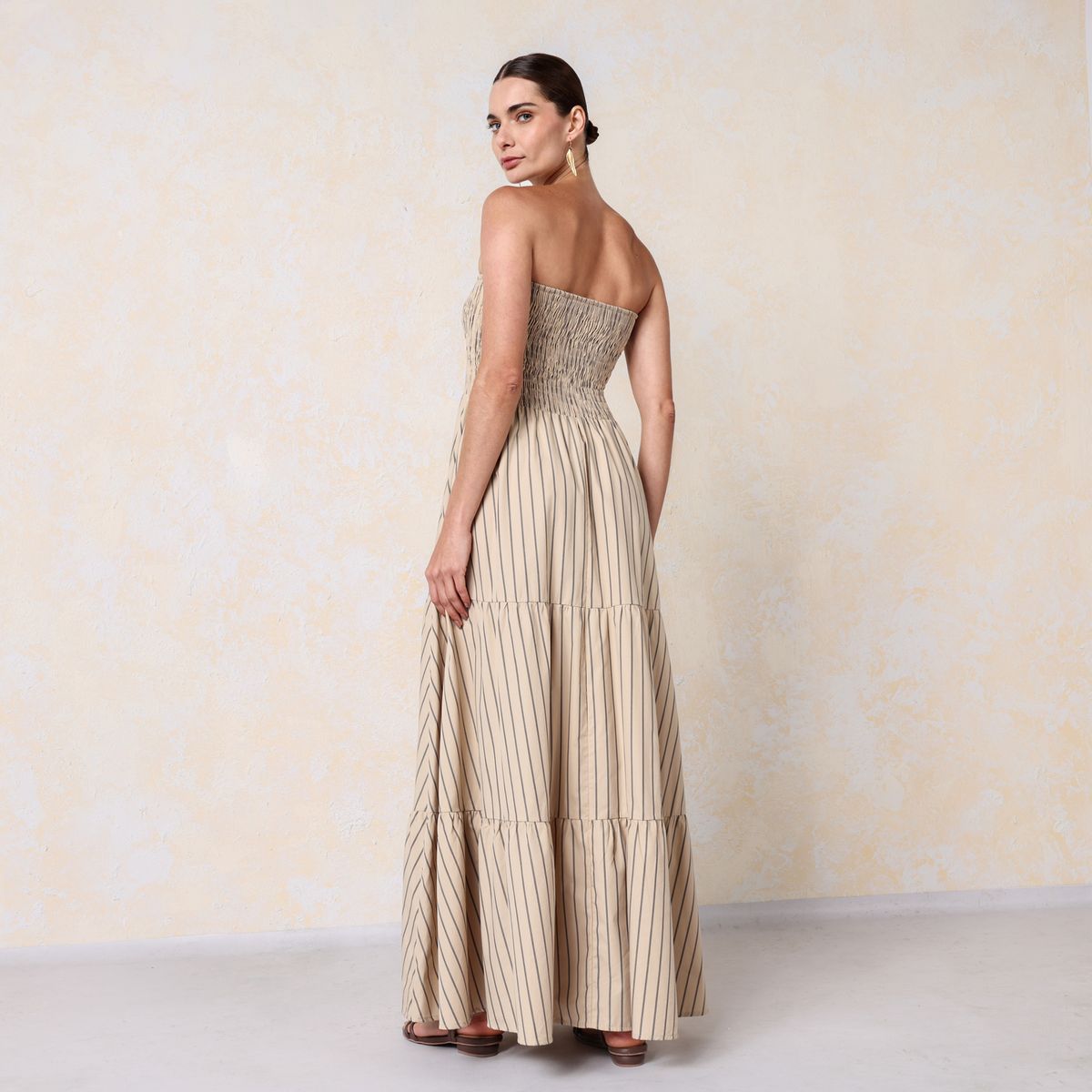 BASEMENT - Vestido Mujer Maxi Casual de Algodón Basement