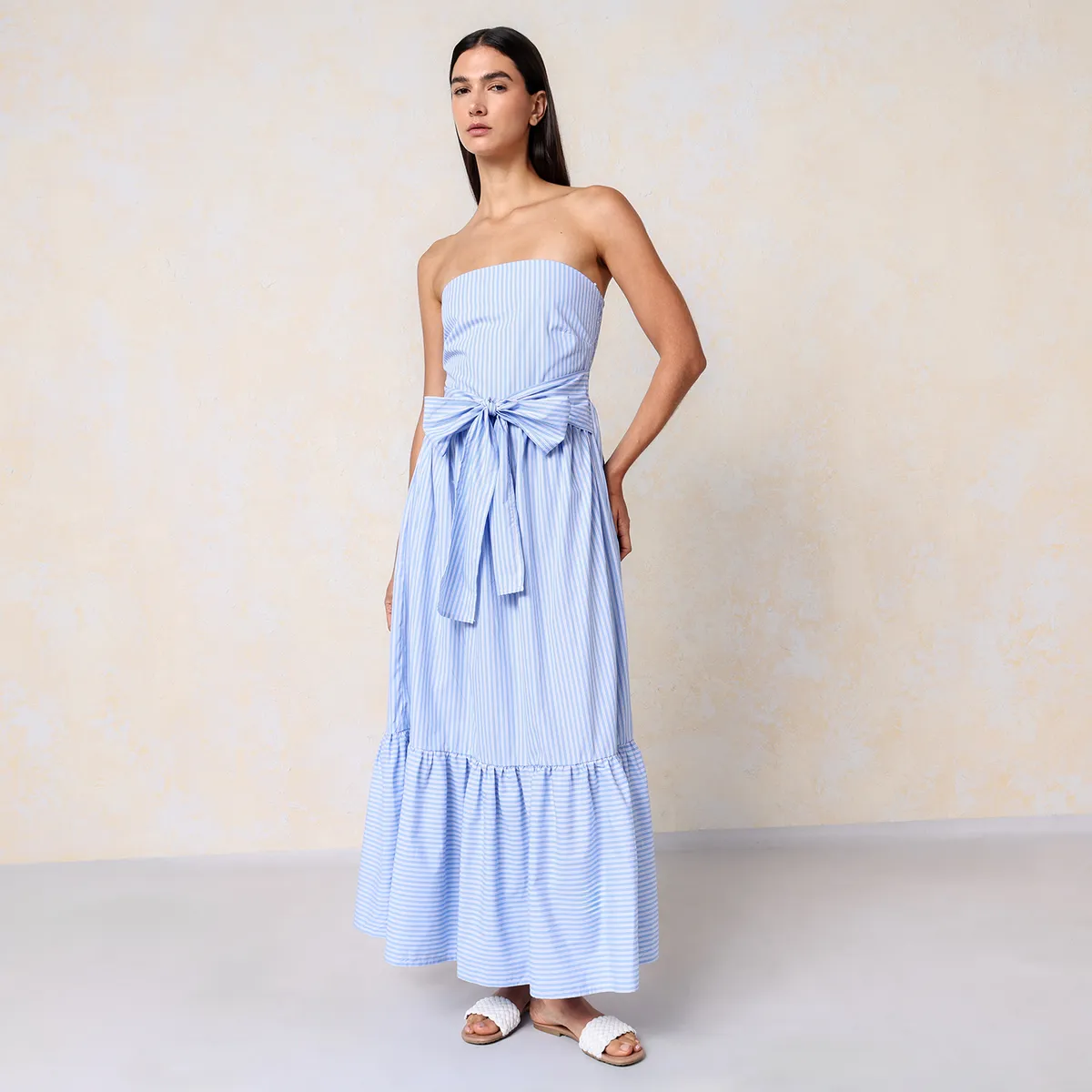 BASEMENT - Vestido Mujer Maxi Casual de Algodón Basement