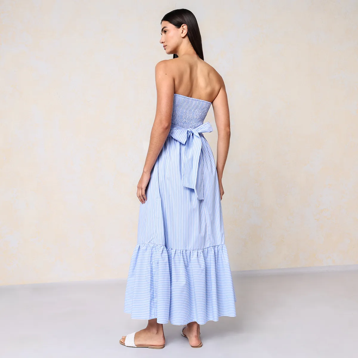 BASEMENT - Vestido Mujer Maxi Casual de Algodón Basement