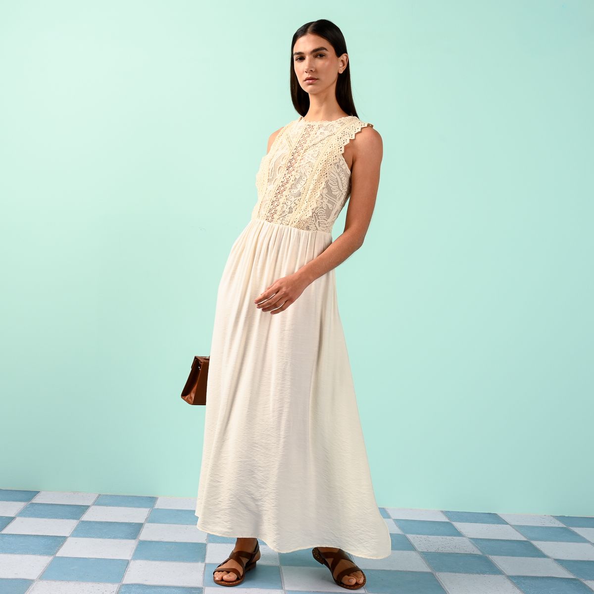 BASEMENT - Vestido Mujer Maxi Casual de Algodón Basement
