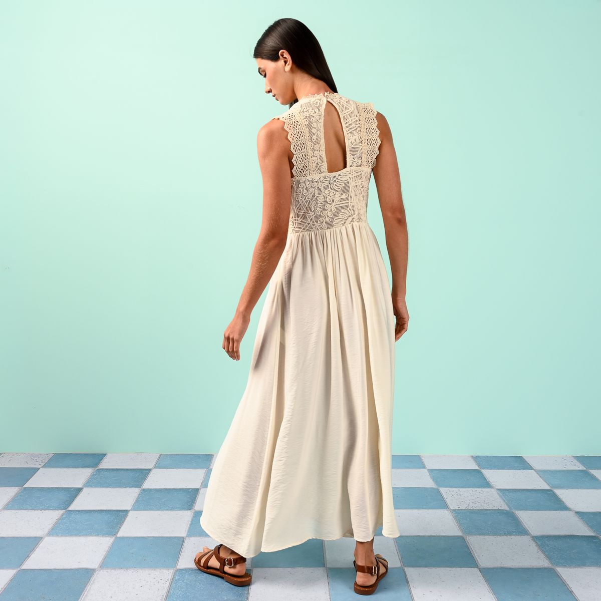BASEMENT - Vestido Mujer Maxi Casual de Algodón Basement