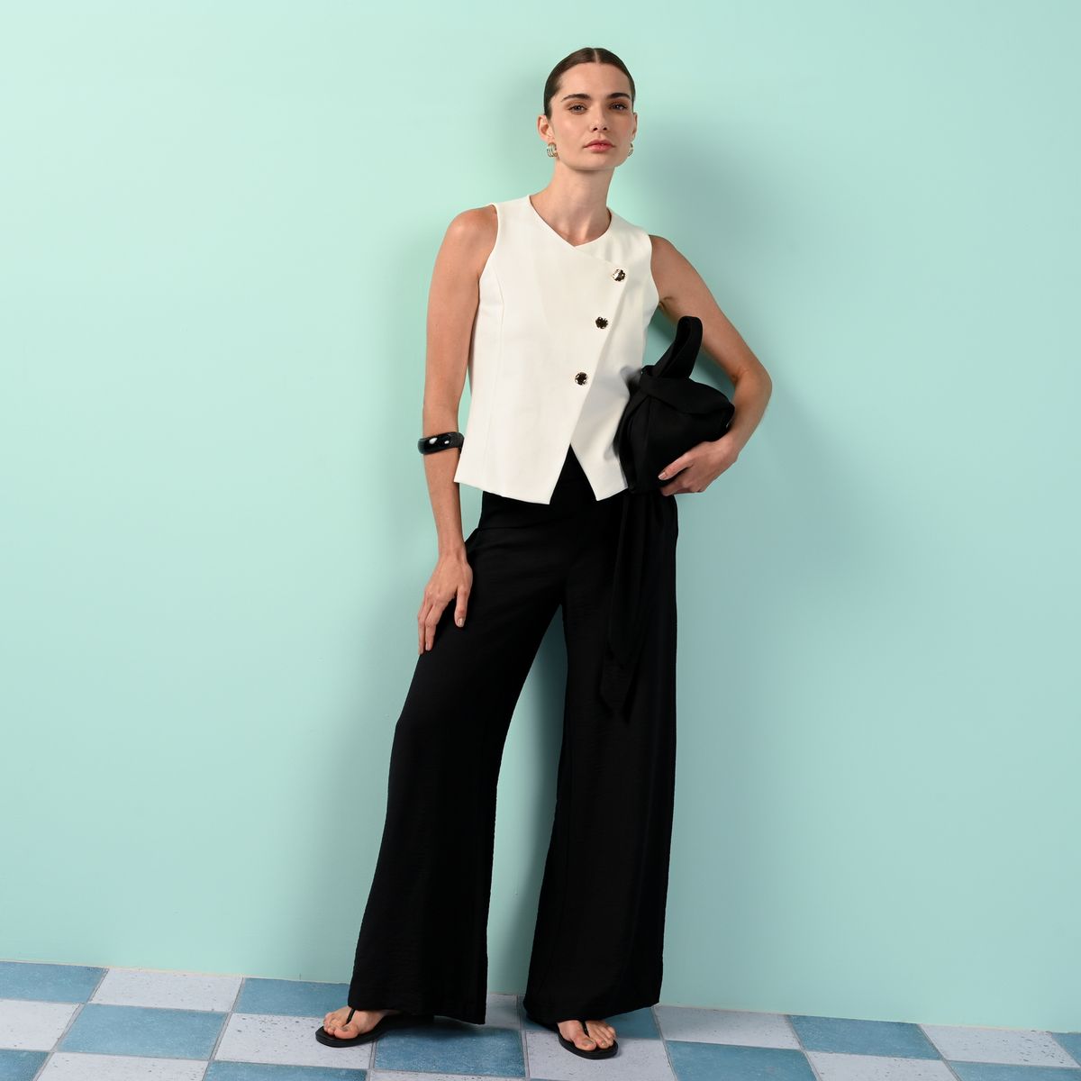 BASEMENT - Pantalón Wide leg Mujer Basement