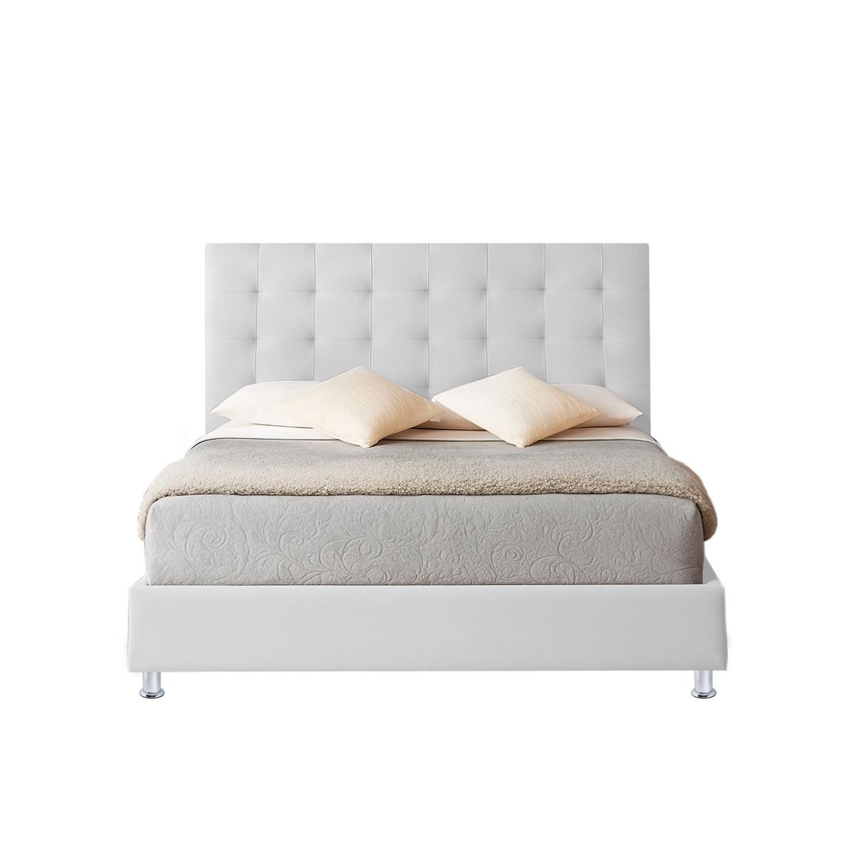EKONOMODO COLOMBIA - Base y Espaldar Queen Luxury Blanco