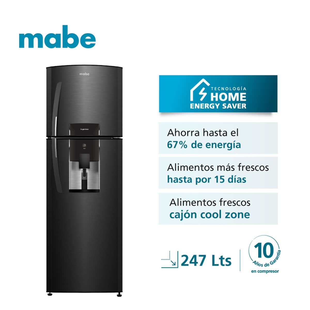 MABE - Nevera No Frost 230L Mabe RMA247FXCC