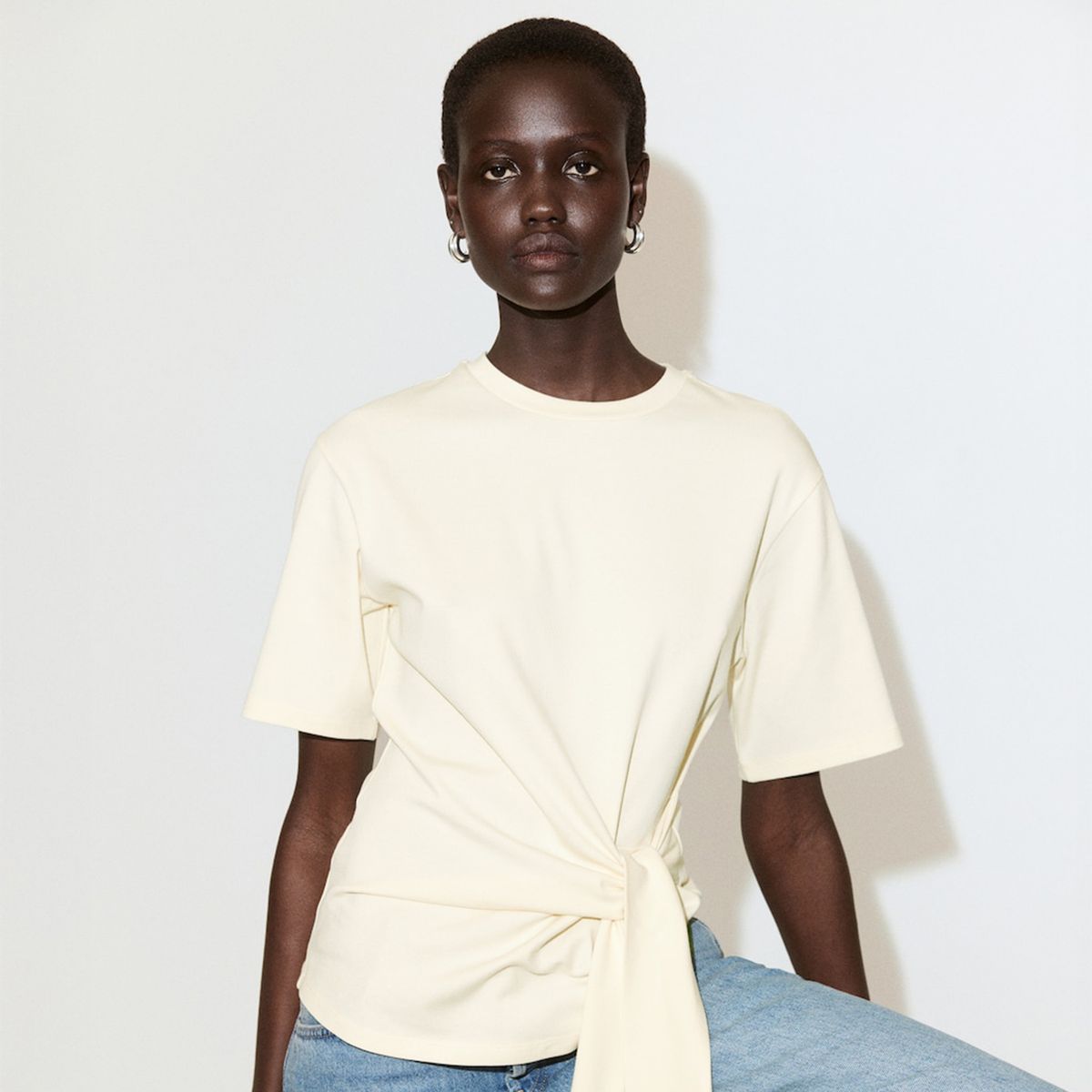 MANGO - Camiseta Mujer Manga corta de Algodón Mango