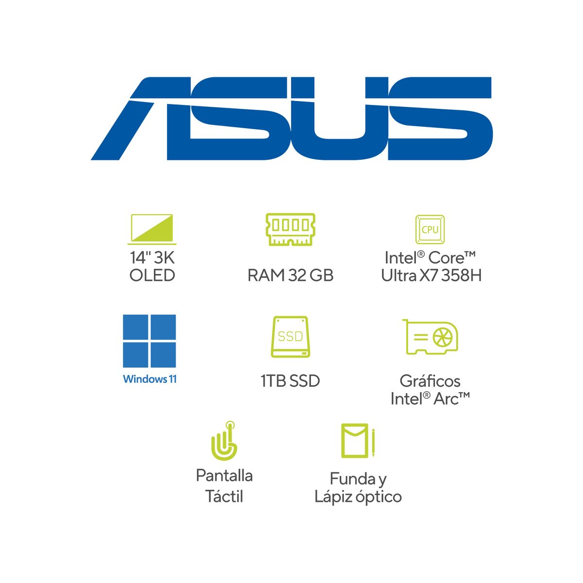 ASUS - Portátil ASUS Zenbook Duo |Intel Core Ultra X7 | LPDDR5X 32GB |  1 TB SSD de almacenamiento | Windows 11 Home|14 Pulgadas | UX8407AA-SN434W|  Computador portátil