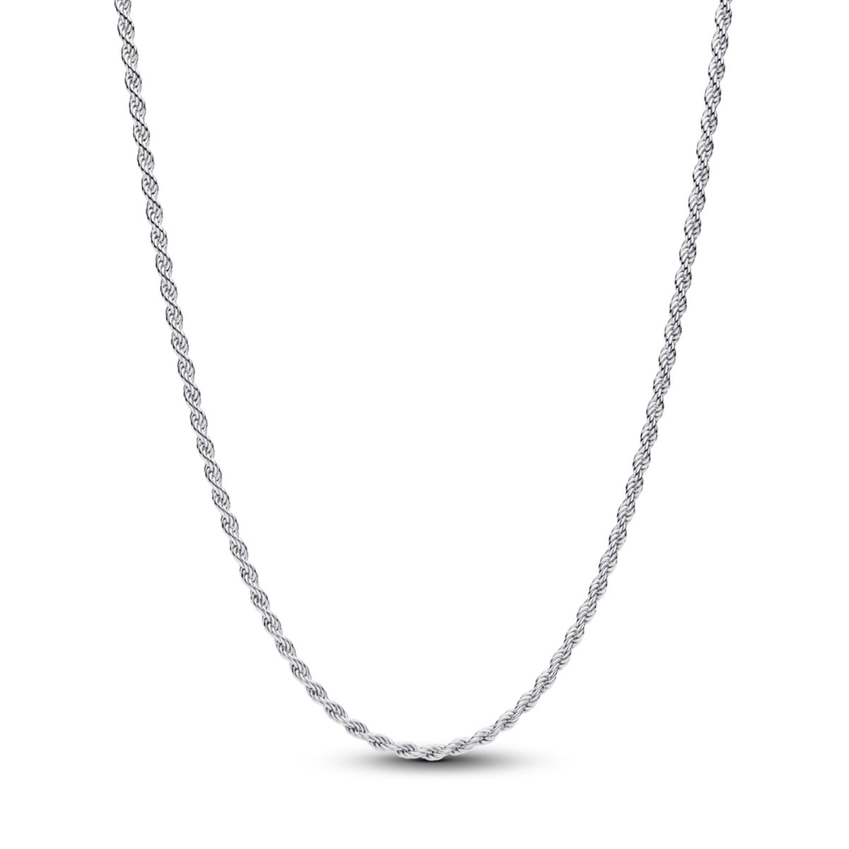 PANDORA - Collar De Cadena De Cuerda Plateado Pandora Plata Esterlina