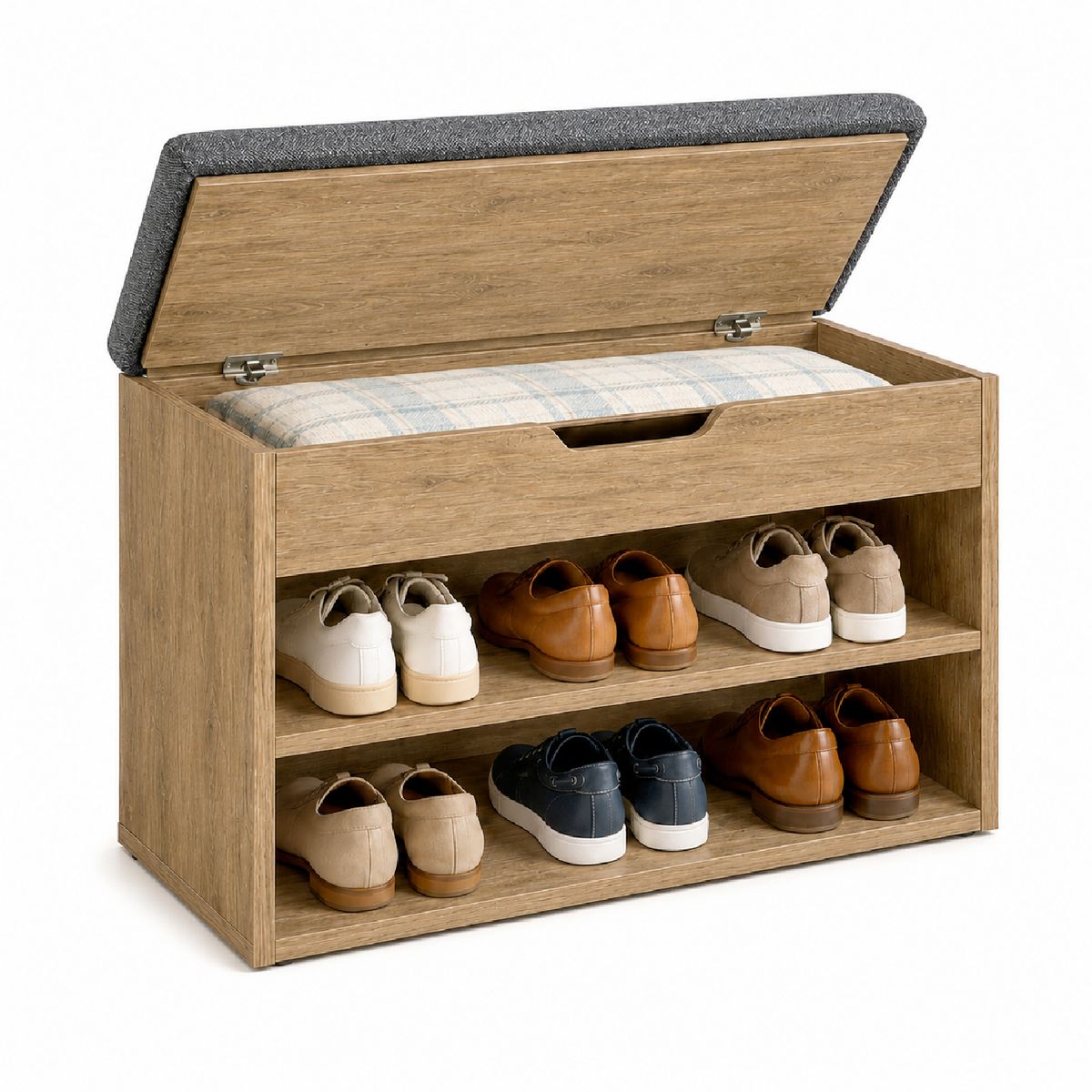 DKO DESIGN SAS - Mueble Organizador Zapatero-Baúl  43x60x30cm Madera/Gris Plom