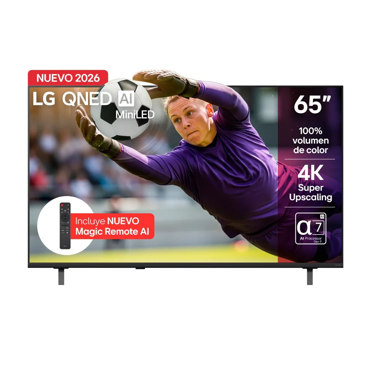 LG - Televisor LG 65 pulgadas|4K UHD QNED Mini LED|65QNED65BSA|Incluye AI Magic Remote