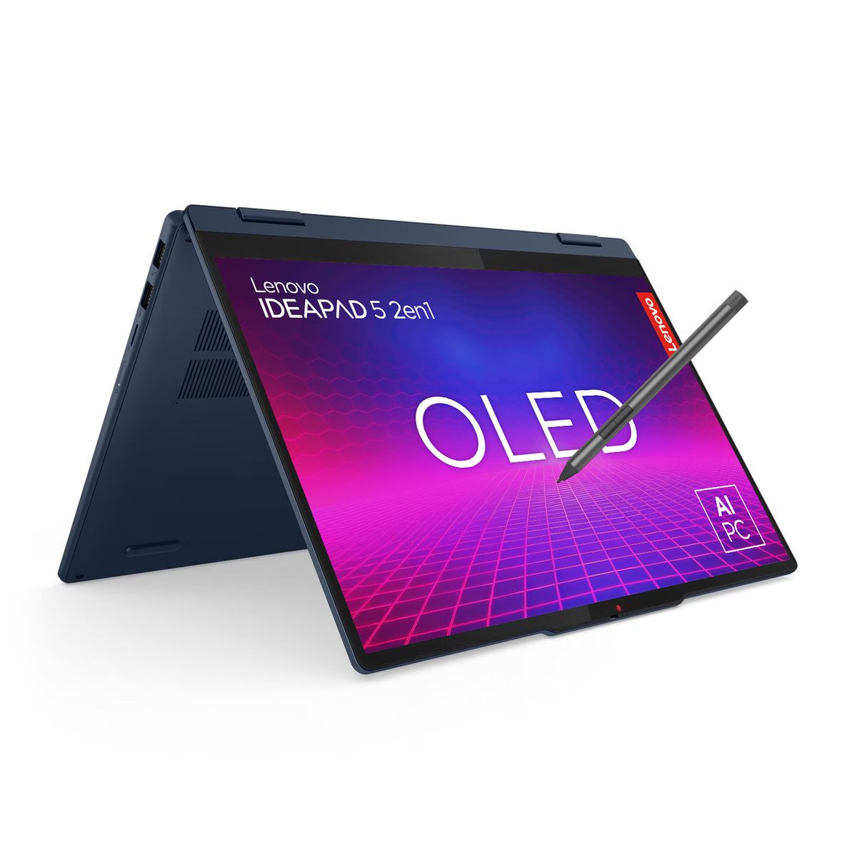 Lenovo - Portátil Lenovo IdeaPad  5 2en1 | AMD Ryzen AI 7 | 16GB de RAM | 512GB SSD de Almacenamiento | Windows 11 | Pantalla 14 pulgadas Oled Touch | IP5 2EN1 | Computador Portátil