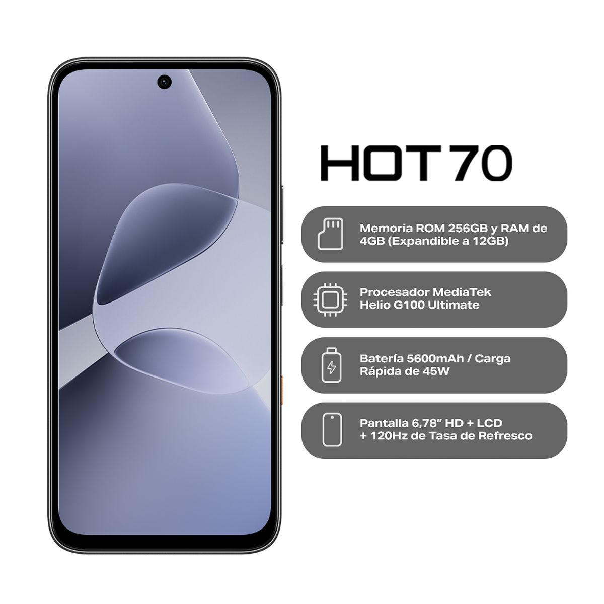 INFINIX - Celular I Infinix Hot 70 I 4G LTE I 256GB I 4GB RAM