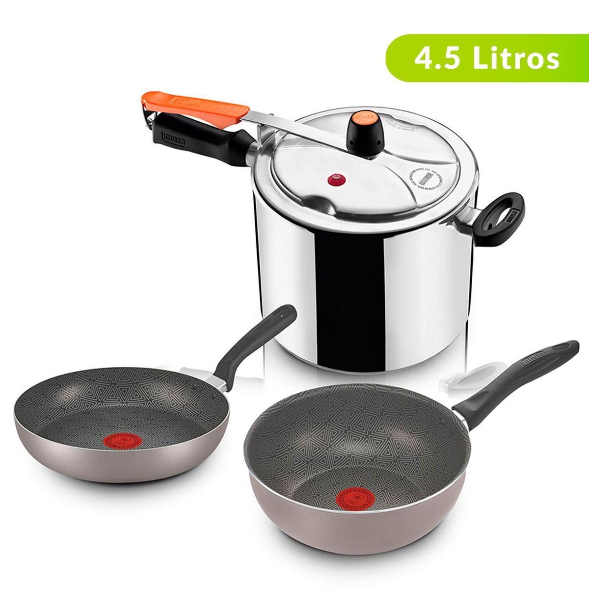 IMUSA - Olla a presión Imusa Combo 4.5 litros Secury Plus Aluminio 