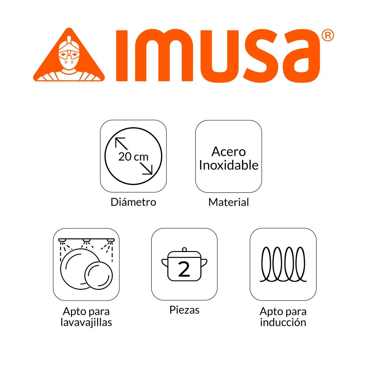 IMUSA - Olla Imusa Acero Inoxidable 3.3 lt Profesional