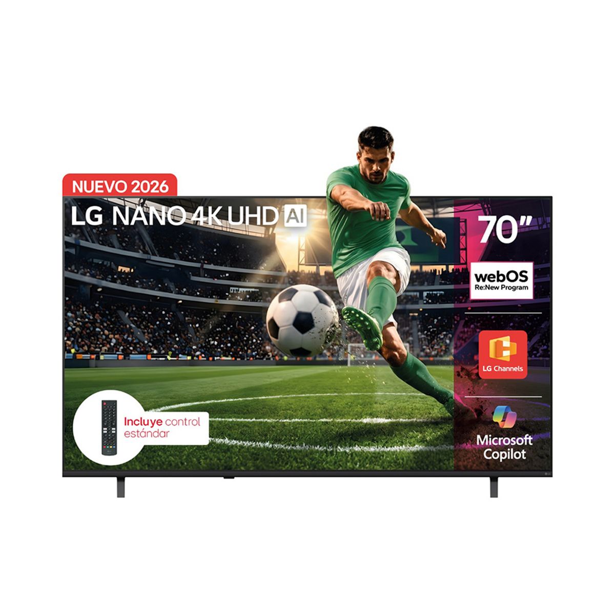 LG - Televisor LG 70 pulgadas NANO 4K UHD webOs26 LG channels gratís 70NU850BPSD