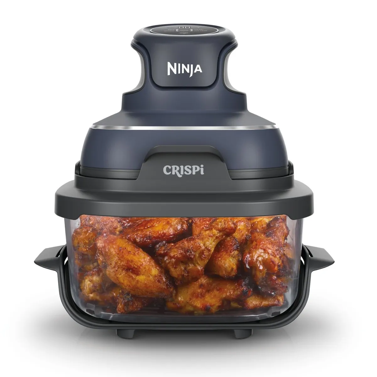 NINJA - Ninja Crispi Freidora de Aire 4 en 1 | 4 Funciones Predeterminadas | Freír con Aire, Hornear, Dorar, Recalentar | Incluye Recipientes en Vidrio 3,8 Lt y 1,4 Lt con Tapas y Adaptadores | 1500 W | FN101GY