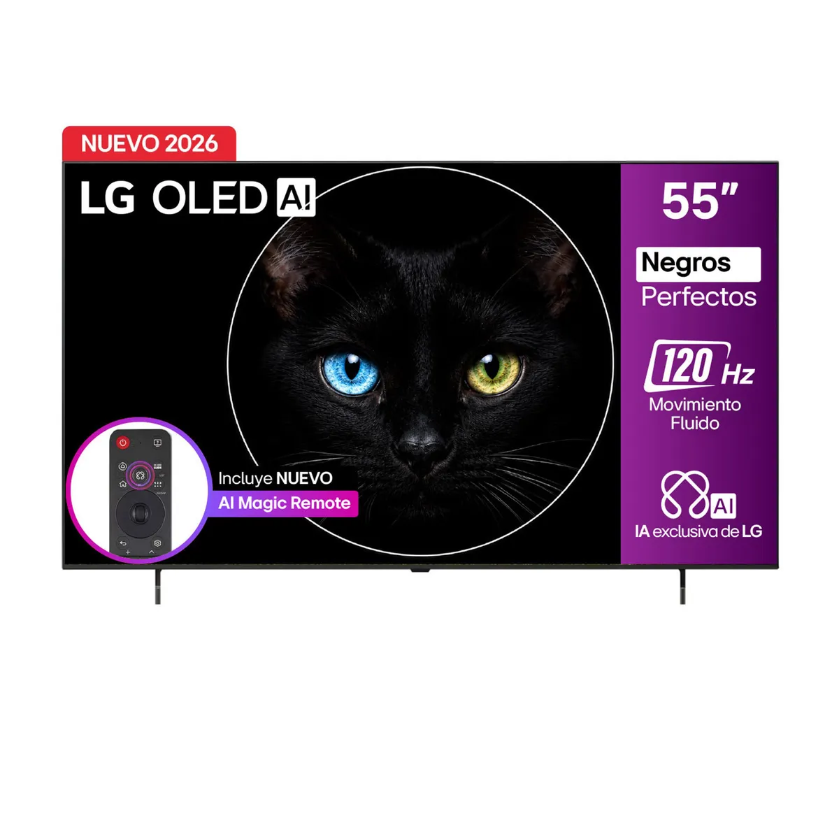 LG - Televisor LG 55 pulgadas|4K UHD OLED |Dolby Vision Atmos|OLED55B6ESA |Incluye AI Magic Remote