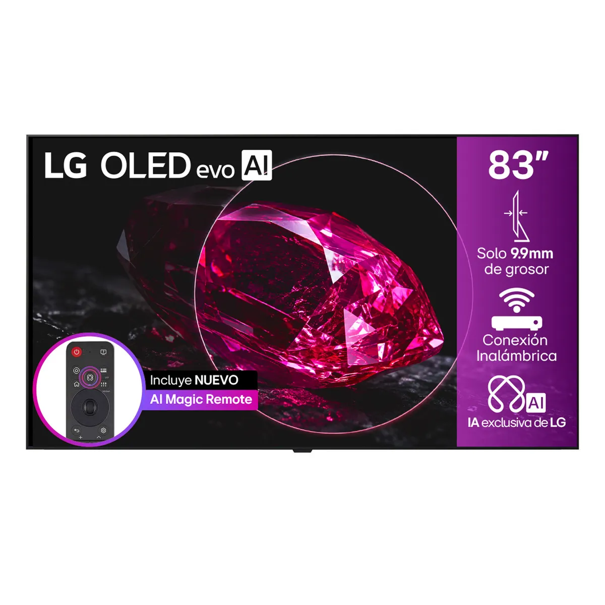 LG - Televisor LG 83 pulgadas|4K UHD OLED Evo |Dolby Vision Atmos|OLED83W6PSA|Incluye AI Magic Remote